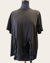 Christopher Kane black ruffle T-shirt size Large