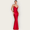 Nadine merabi red satin long dress 8