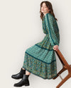 Brora green silk floral dress Size 16