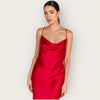 Nadine merabi red satin long dress 8