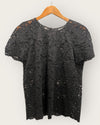 DKNY black lace top size 8