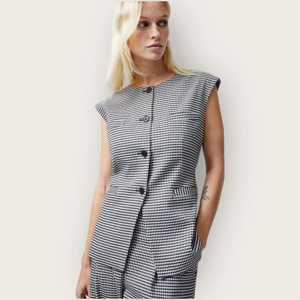 French connection gingham waist coat 8