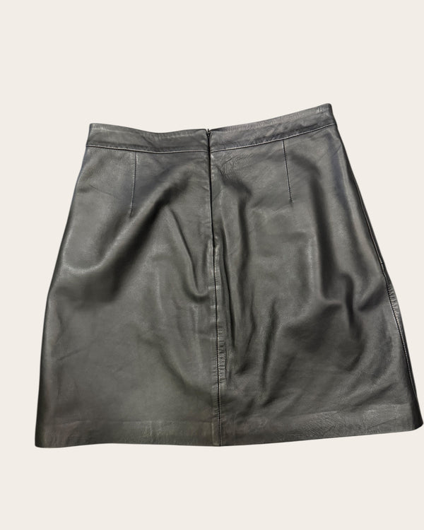 The white company black leather skirt size 12