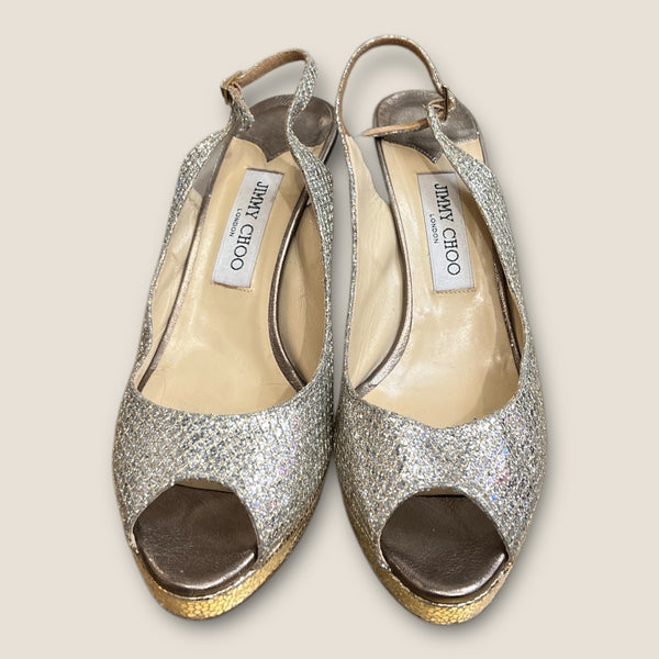 Jimmy choo gold sling backs size 39.5