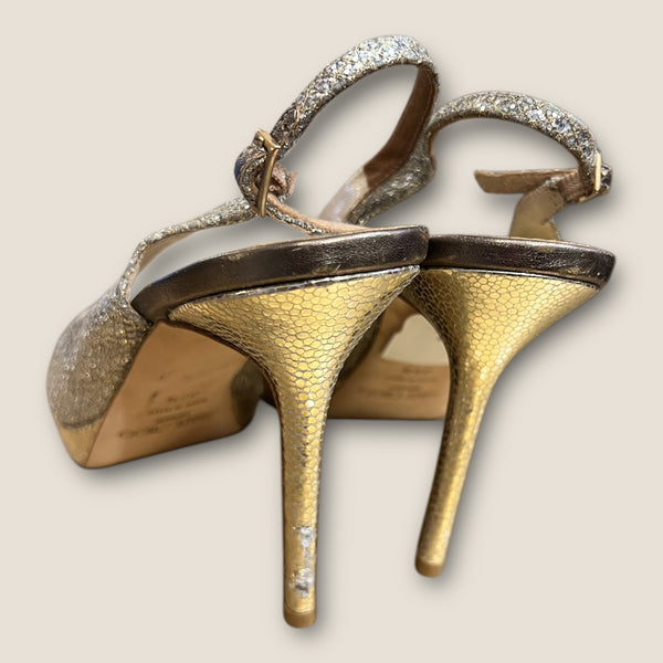 Jimmy choo gold sling backs size 39.5
