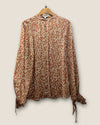 Reiss animal print cream/rust blouse size 12