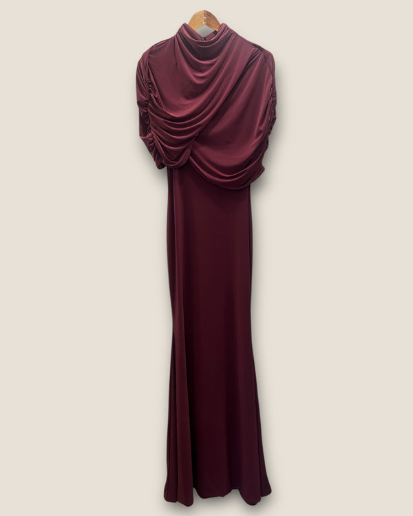 Club London burgundy cape dress size 12