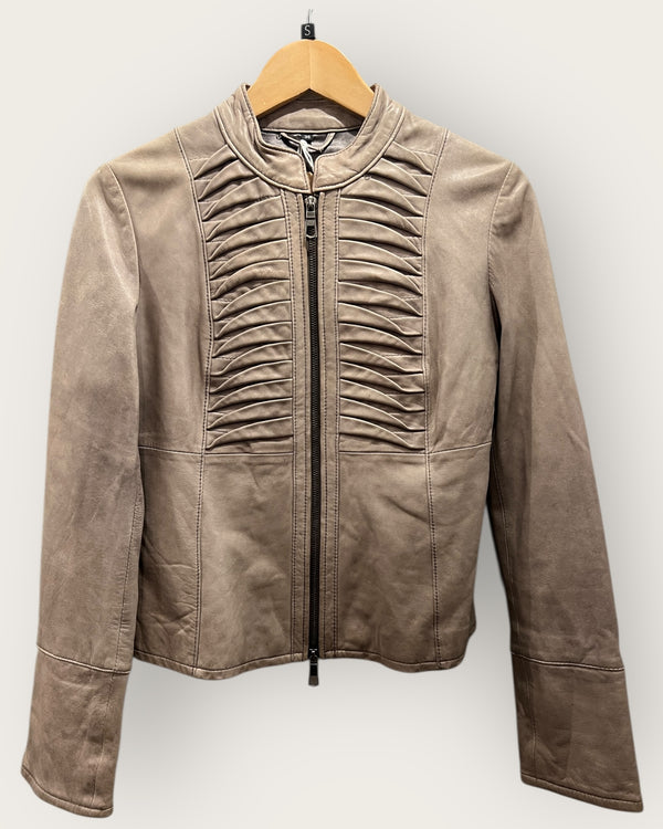 Rick Cardona Taupe leather jacket size 10