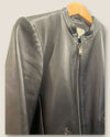 Reiss black leather jacket size 12