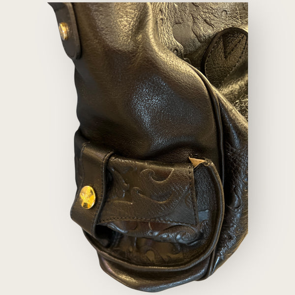 Vivienne Westwood black leather tote handbag