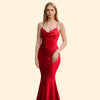 Nadine merabi red satin long dress 8