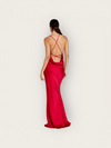 Nadine merabi red satin long dress 8