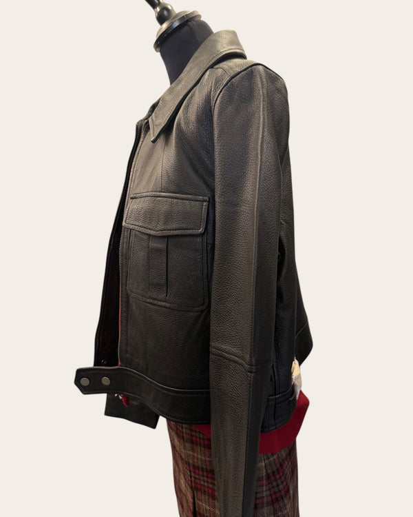Ted baker black leather jacket 5/16