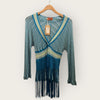 Missoni turquoise bluefringe detail top Size Small