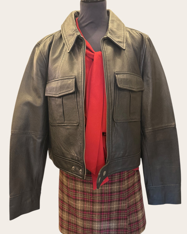 Ted baker black leather jacket 5/16