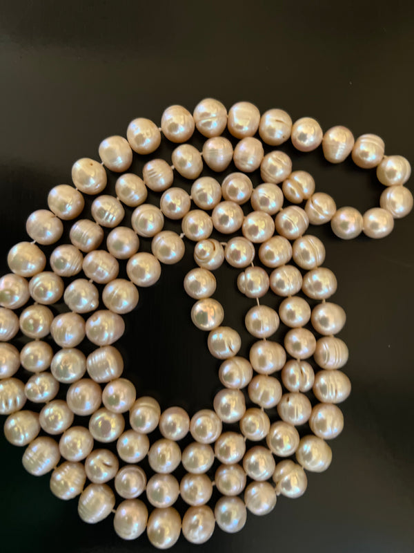 Freshwater Pink Baroque Long Pearls