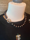 Dark grey Baroque Pearls short Necklace