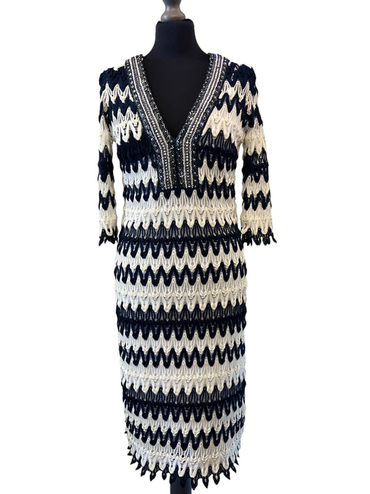 Luis Civit N/W knit dress 10