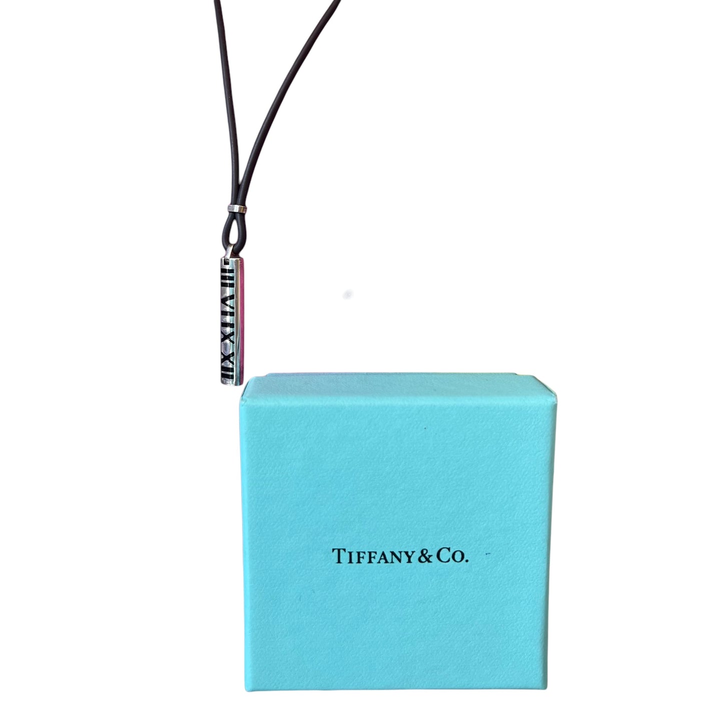 Tiffany Atlas Silver on Leather Necklace