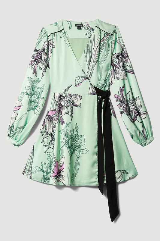 Karen Millen green Floral dress size 14