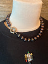 Dark grey Baroque Pearls short Necklace