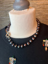 Dark grey Baroque Pearls short Necklace