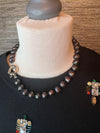 Dark grey Baroque Pearls short Necklace