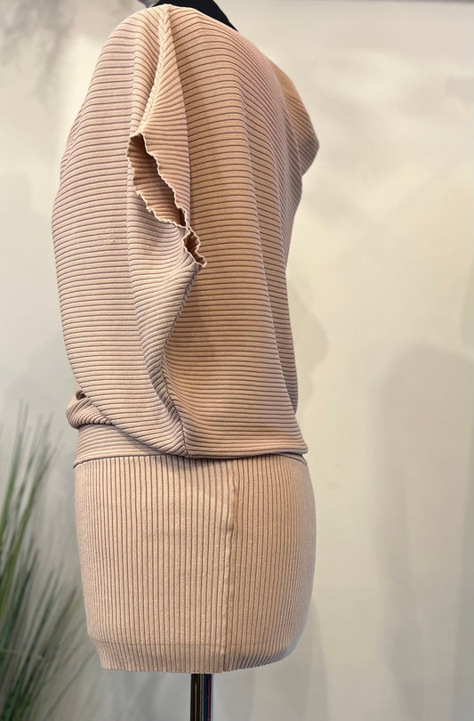 Reiss knitted blush tunic top l
